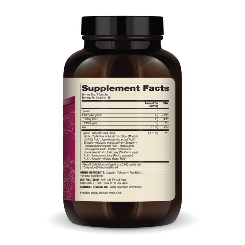 Dr. Mercola Organic Fermented Fruits, 30 Servings (180 Capsules), Dietary Supplement, Supports Immune Health, Non-GMO, Certified USDA Organic - Image 2
